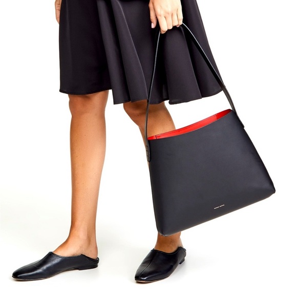 Rare Mansur Gavriel Small Hobo Black Leather Bag - Picture 2 of 9